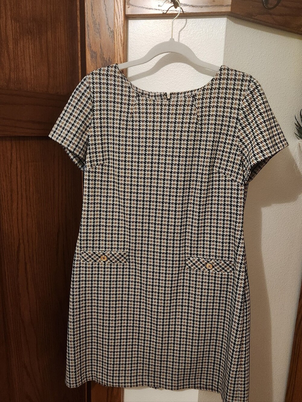 Tommy Hilfiger Classic Black & White Houndstooth Shift Dress